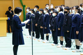 令和3年度奈良学園登美ヶ丘中学校入学式を挙行しました