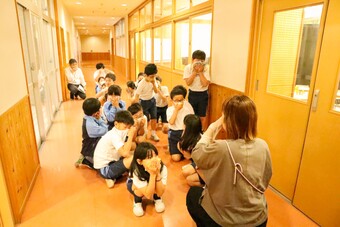 幼小中高合同防火避難訓練を行いました