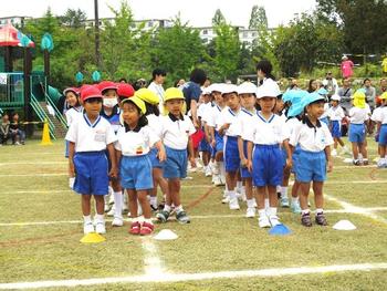 P1幼稚園ミニ運動会参加