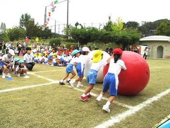 P1幼稚園ミニ運動会参加