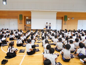 1学期最後の全校朝礼