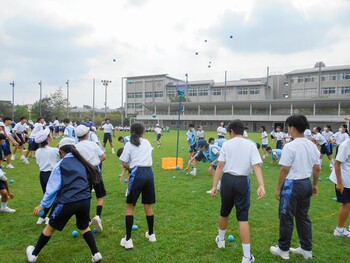 小中高の合同競技の練習