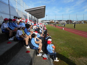 全校朝会と全校かけ足練習