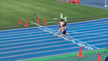 女子１００ｍで県中学新記録を樹立