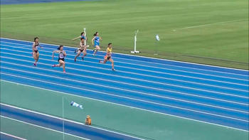 女子１００ｍで県中学新記録を樹立