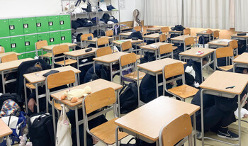 地震防火避難訓練を実施