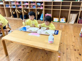 ２学期初めての給食・お弁当